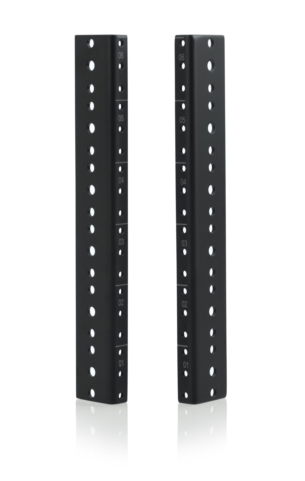 Sound Town 4-pack 12U Steel Rack Rails with Black Powder Coated Finish and Screws ST-RR-12UX2